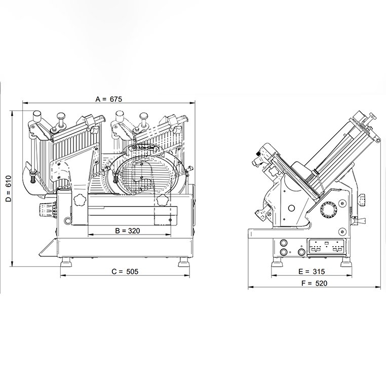 Ma-Ga S3-712T affettatrice lama 30 cm teflon
