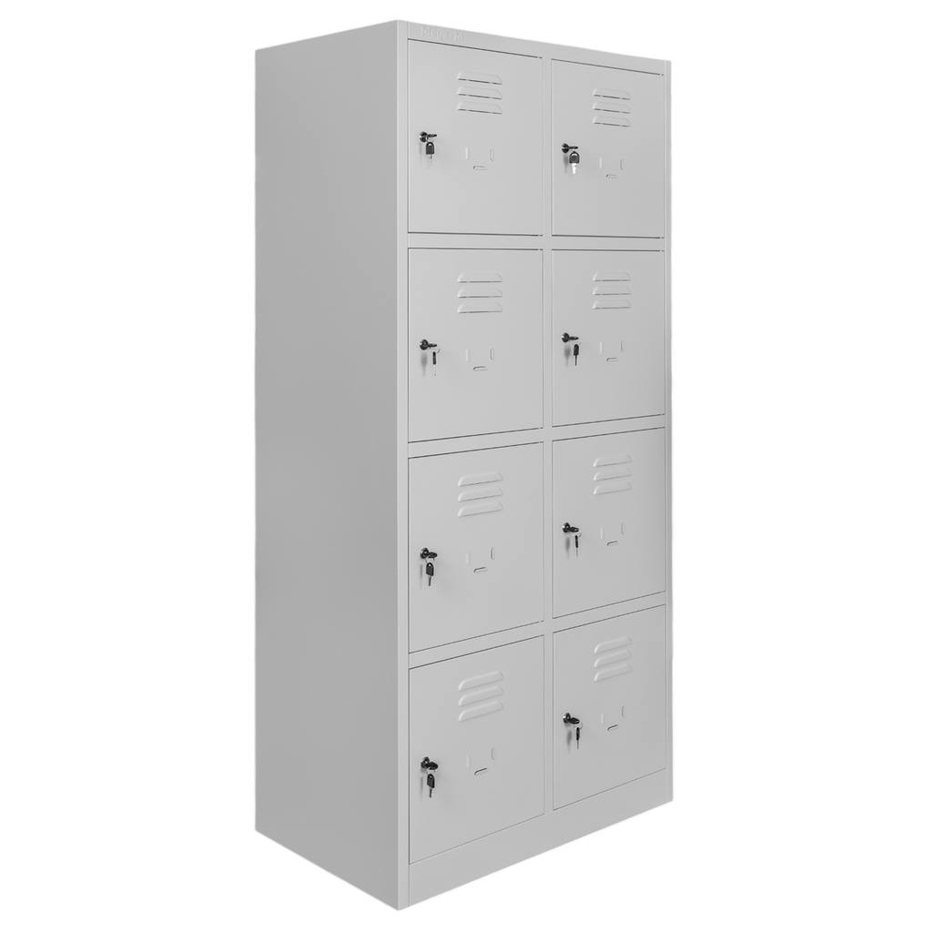 Mega-M 8 scomparti armadietto spogliatoio grigio 180 cm