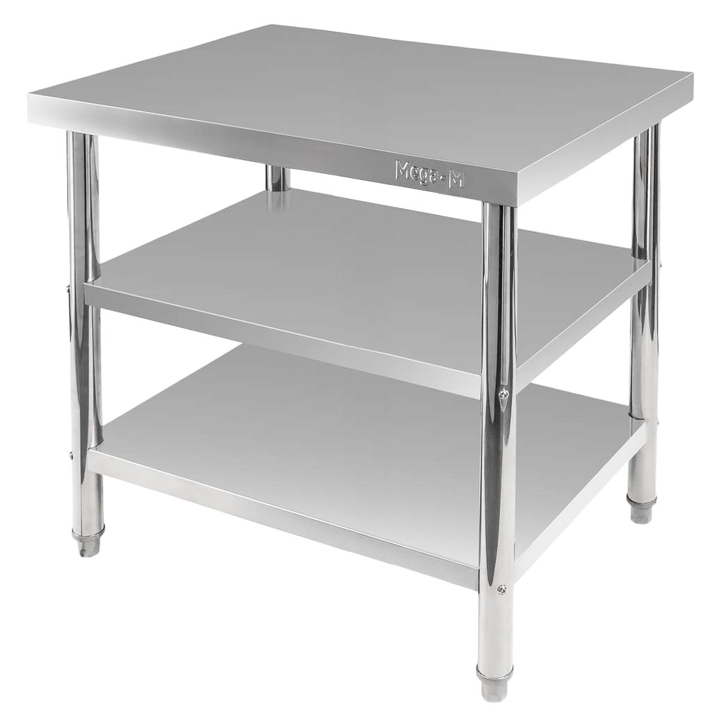 Mega-M X Standard tavolo inox 100x70x85 cm 2 ripiani