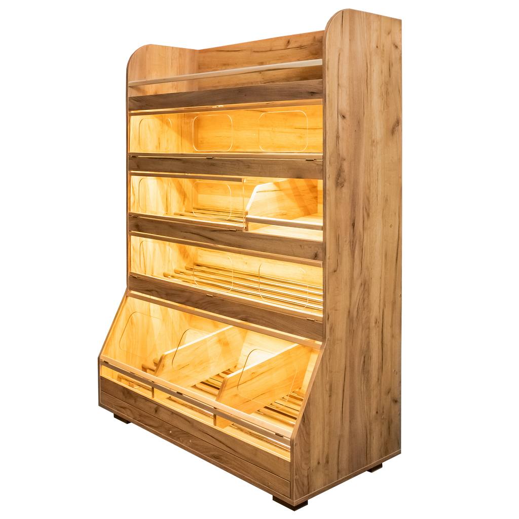 Mega-M Scaffale pane 180x125 cm LED rovere kraft