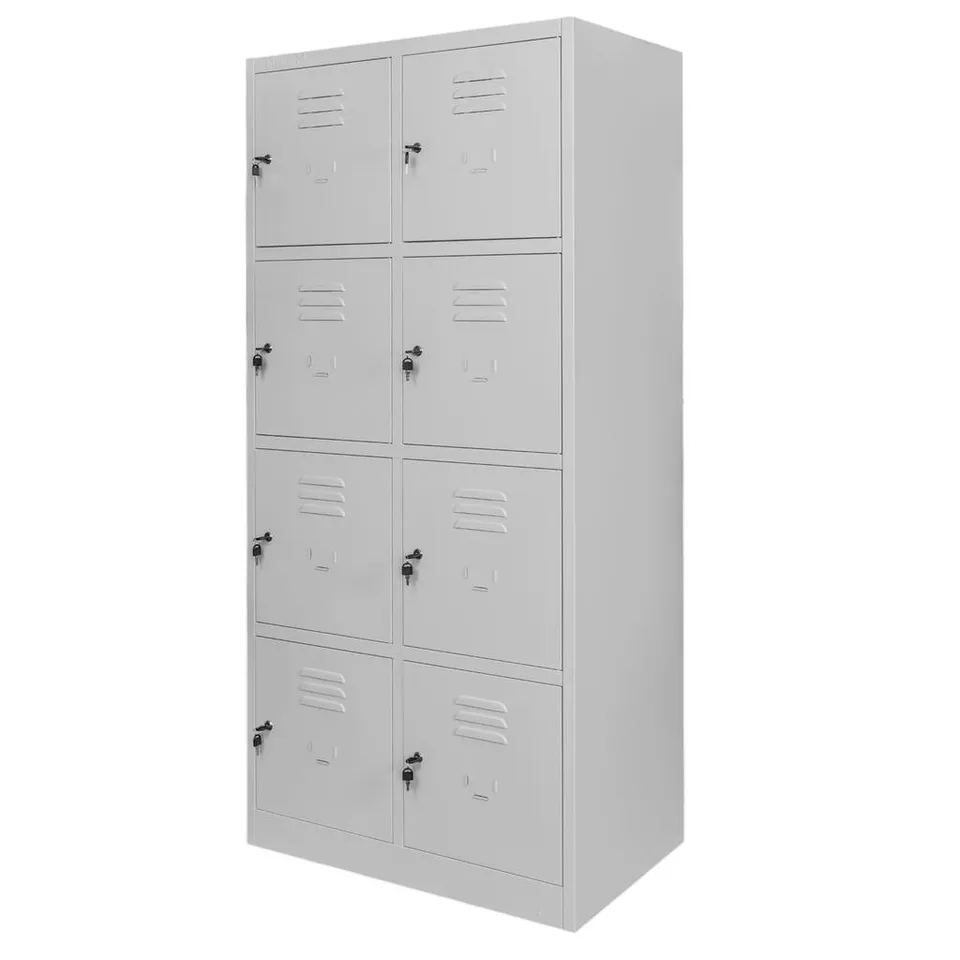 Mega-M 8 scomparti armadietto spogliatoio grigio 180 cm