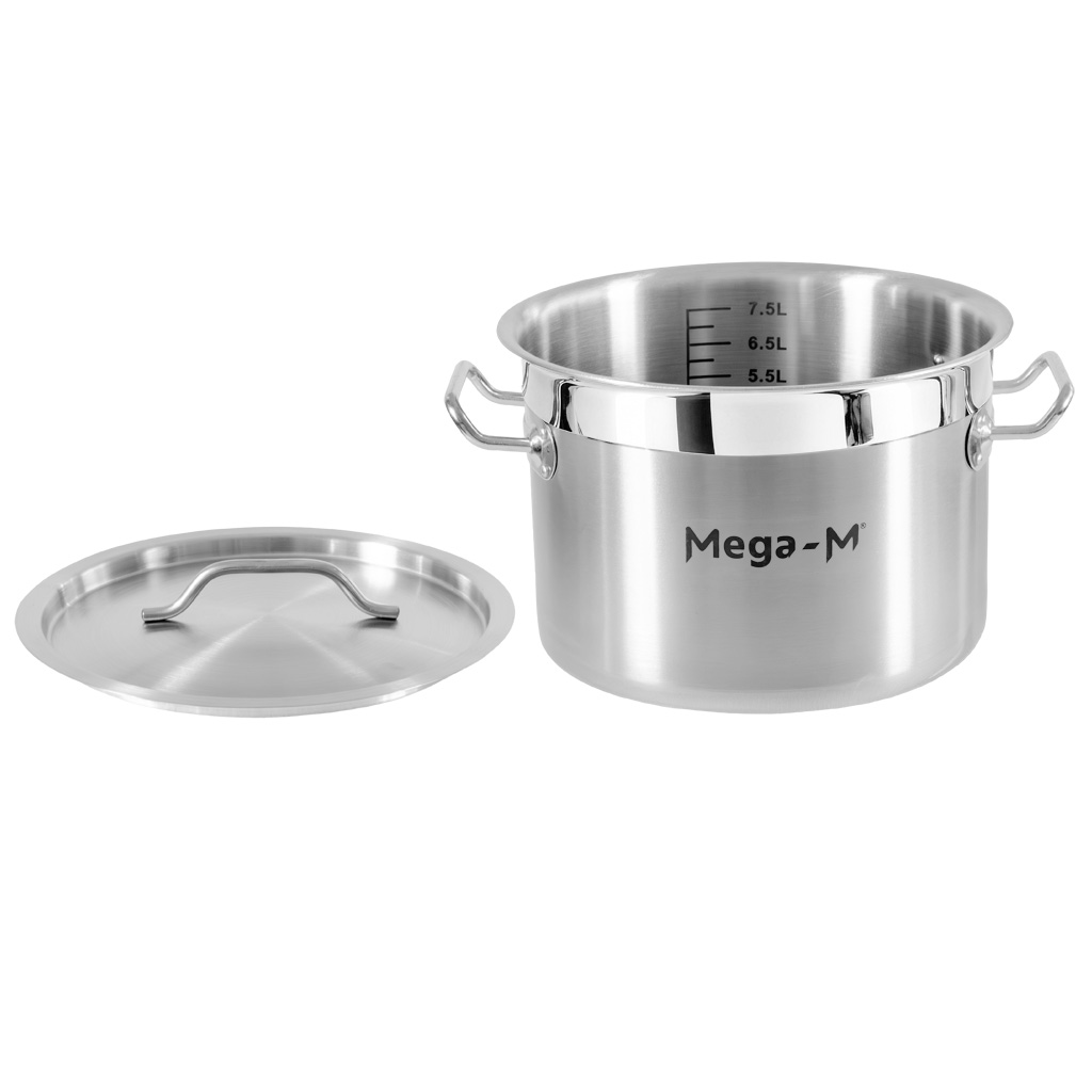 Mega-M PRO 9L 25x18 cm pentola acciaio inox con coperchio