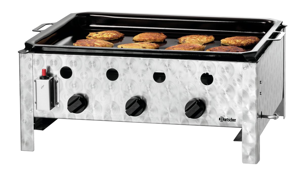 Bartscher 1061933 padella gas 3 fuochi 10 kW 70,5x54 cm