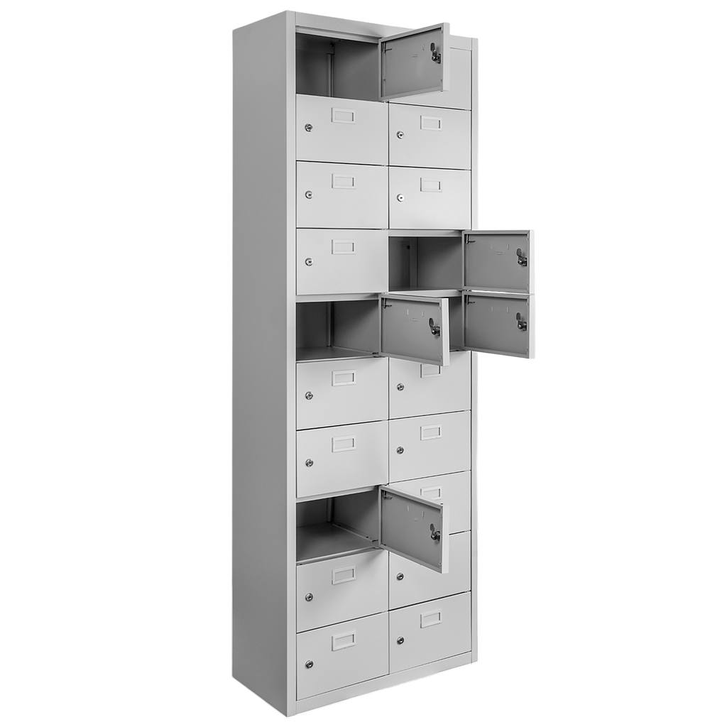 Mega-M 20 scomparti armadietto metallo 60x30x180 grigio