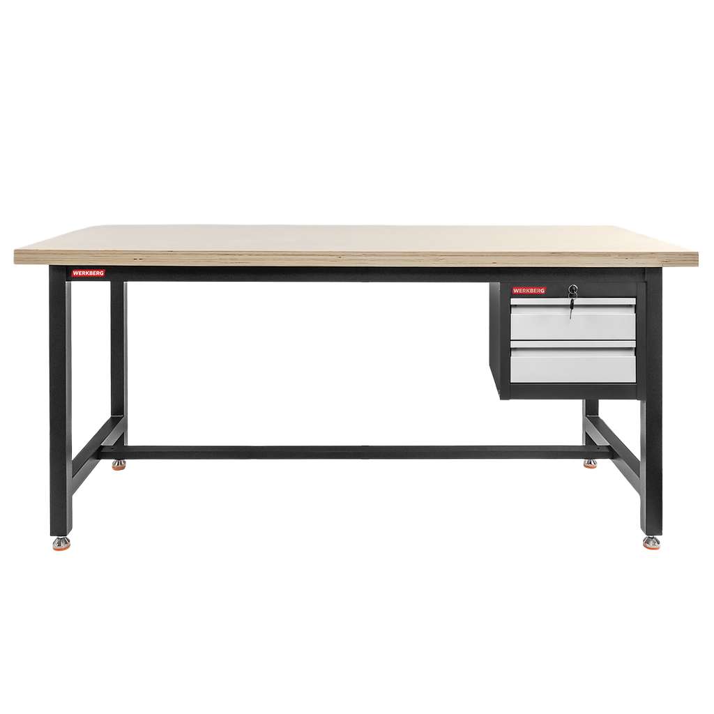 WERKBERG S-180 banco da lavoro 180 cm grafite con mobile 2 cassetti
