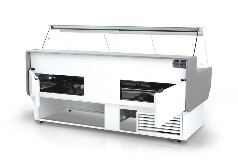 Rapa L-A 122/107 Plug-in banco frigo vetrina bianca