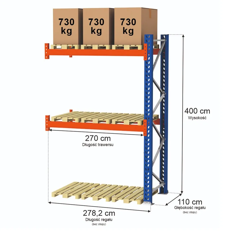 Mago HX Scaffale Portapallet Aggiuntivo H400xL278 cm 2190 kg