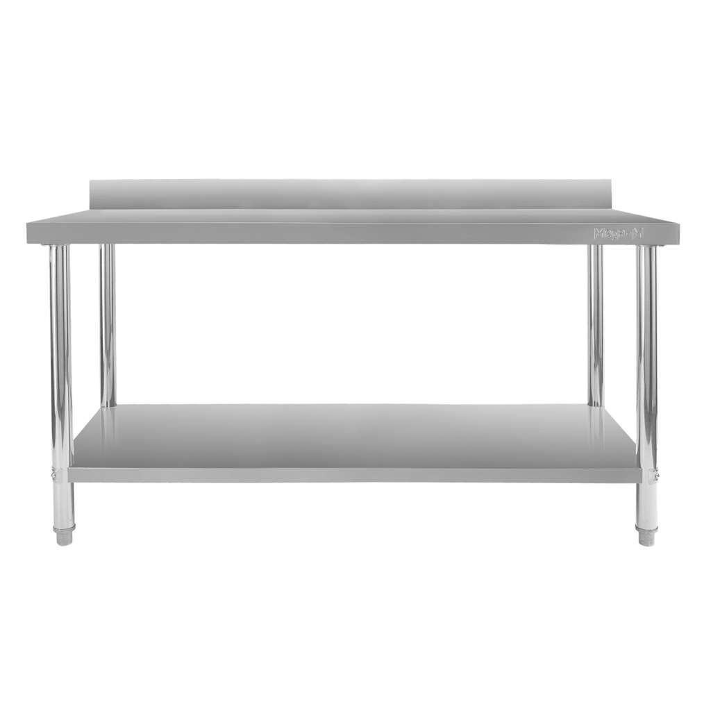 Mega-M X STANDARD tavolo inox a parete 160x60x85 cm con ripiano