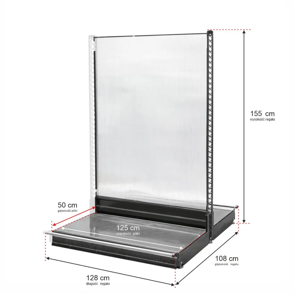Wanzl scaffale negozio bifacciale H 155 cm L 128 cm aggiuntivo