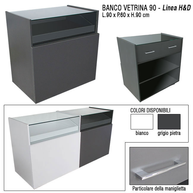 Agosistem H&D Vetrina 90 banco vetrina 90 cm vetro temperato