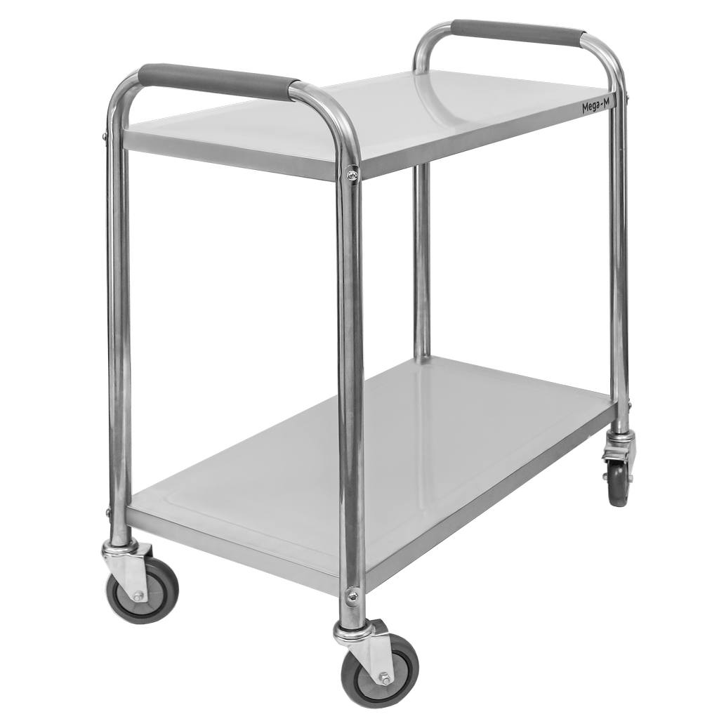 Mega-M Standard carrello servizio inox 75x40x90 2 ripiani