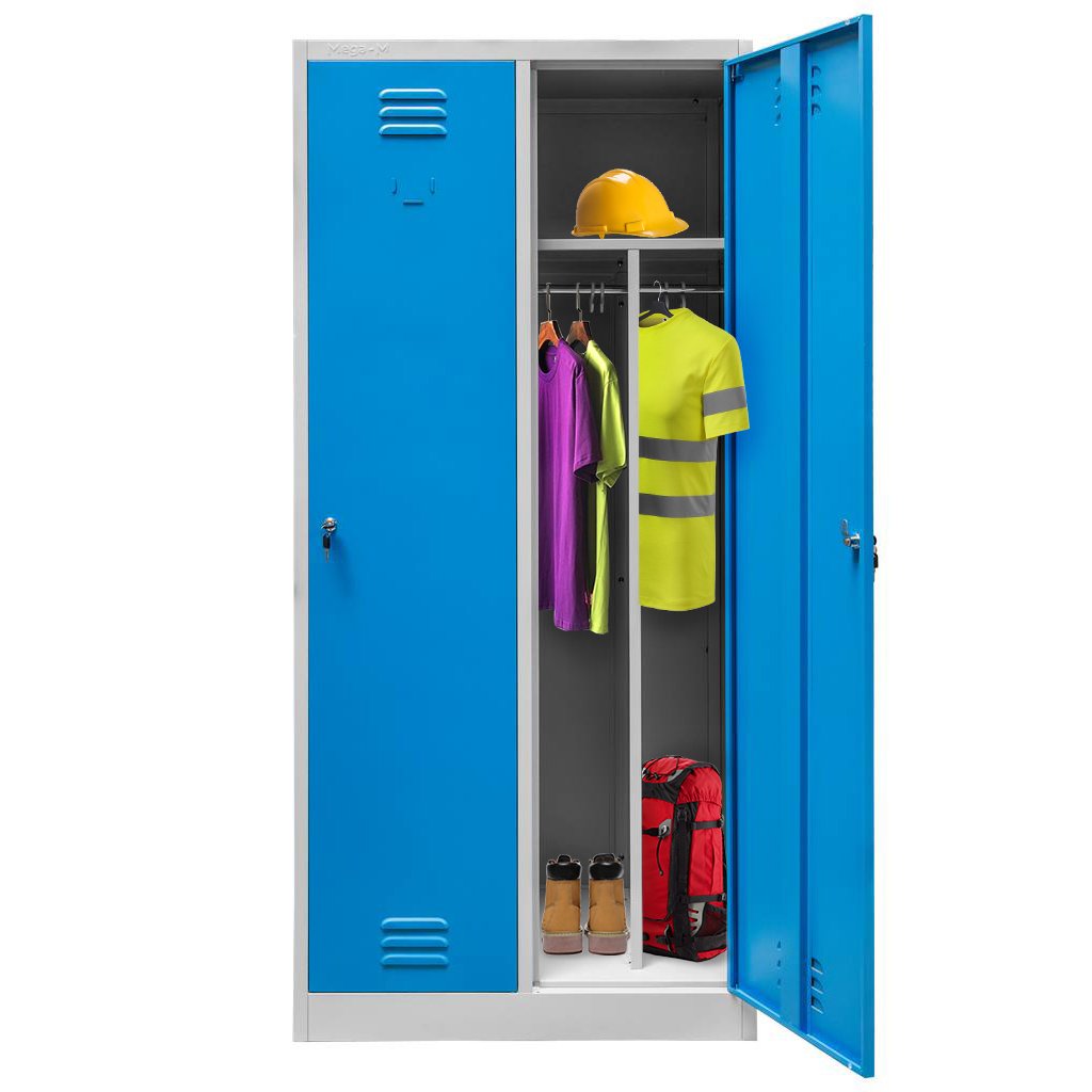 Mega-M S-80 armadio spogliatoio 2 ante 80 cm grigio blu