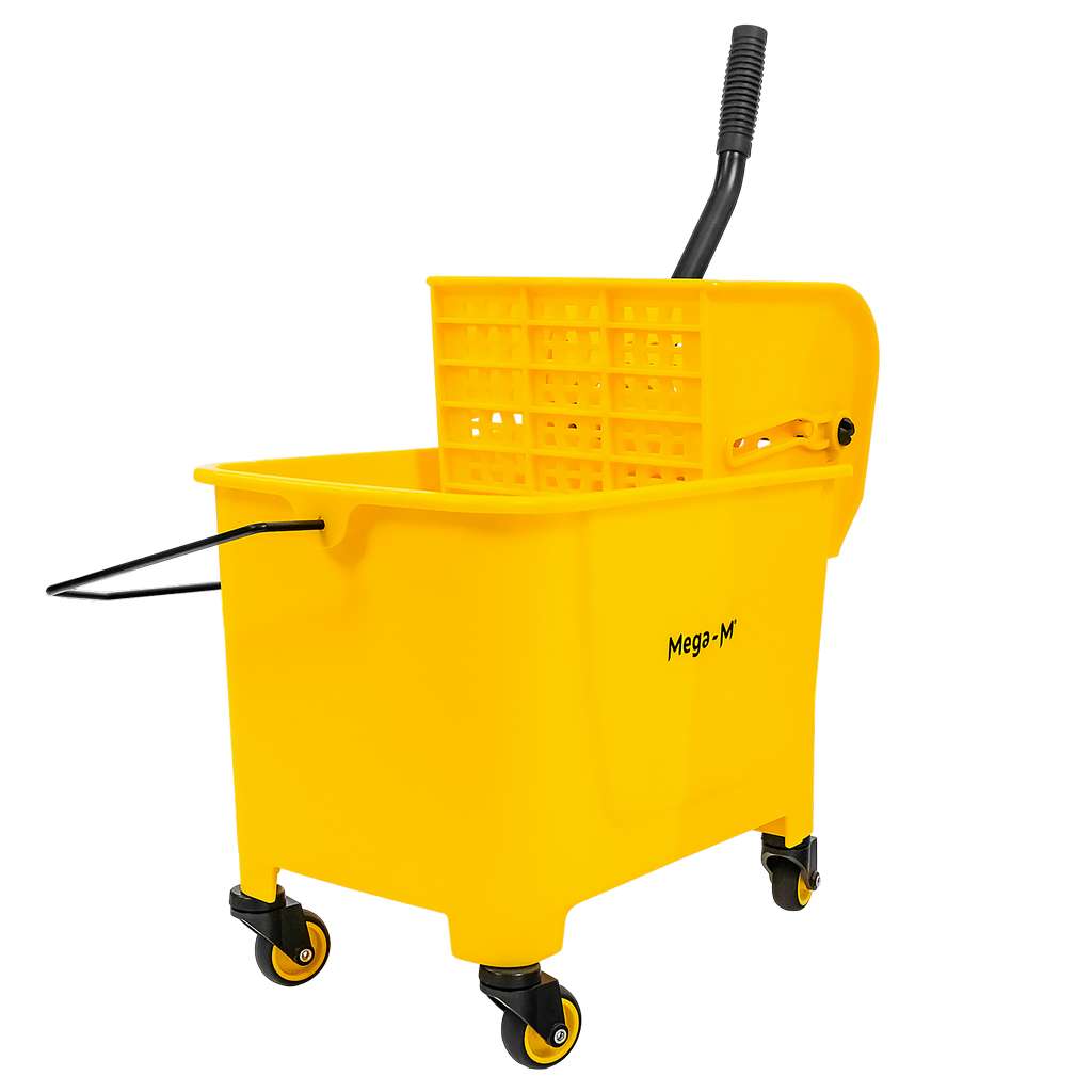 Mega-M Carrello Pulizie Singolo 20 L con Strizzatore Giallo