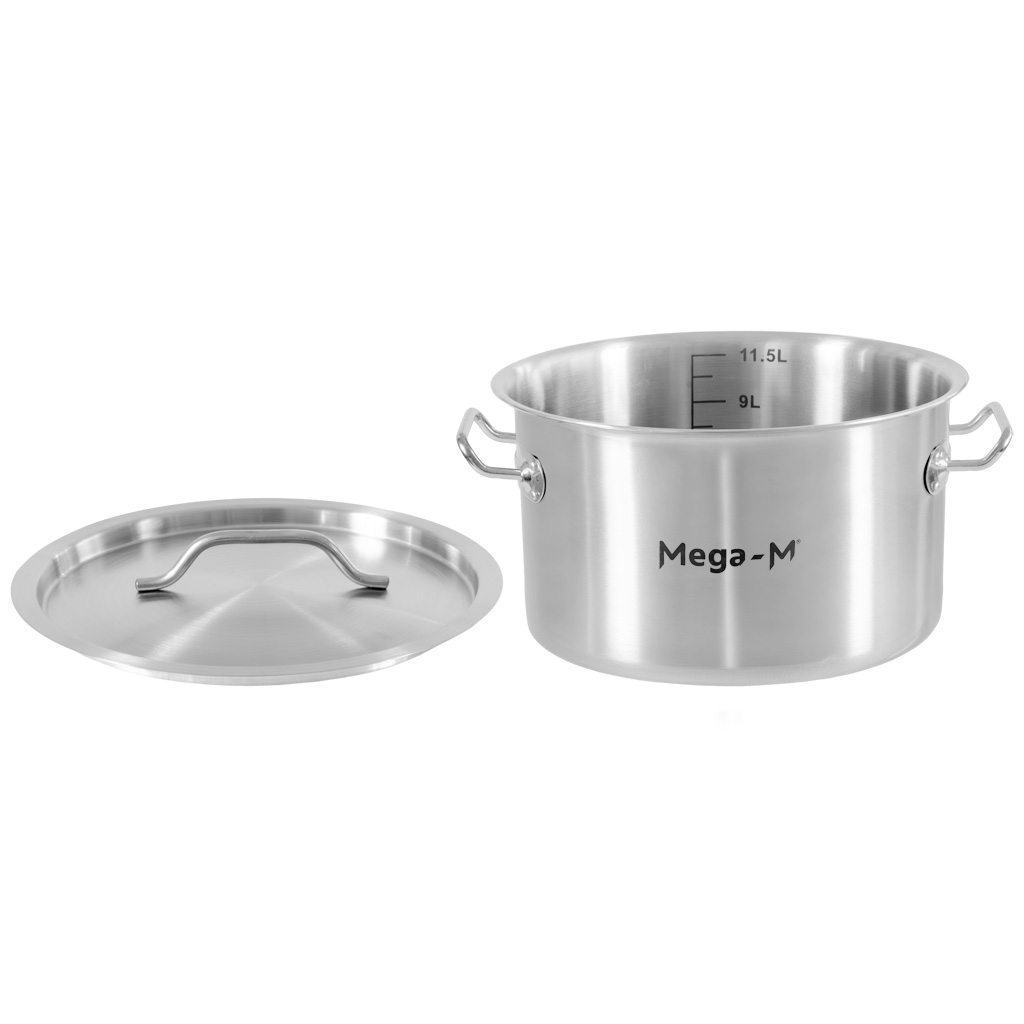 Mega-M Standard 12L pentola inox bassa con coperchio