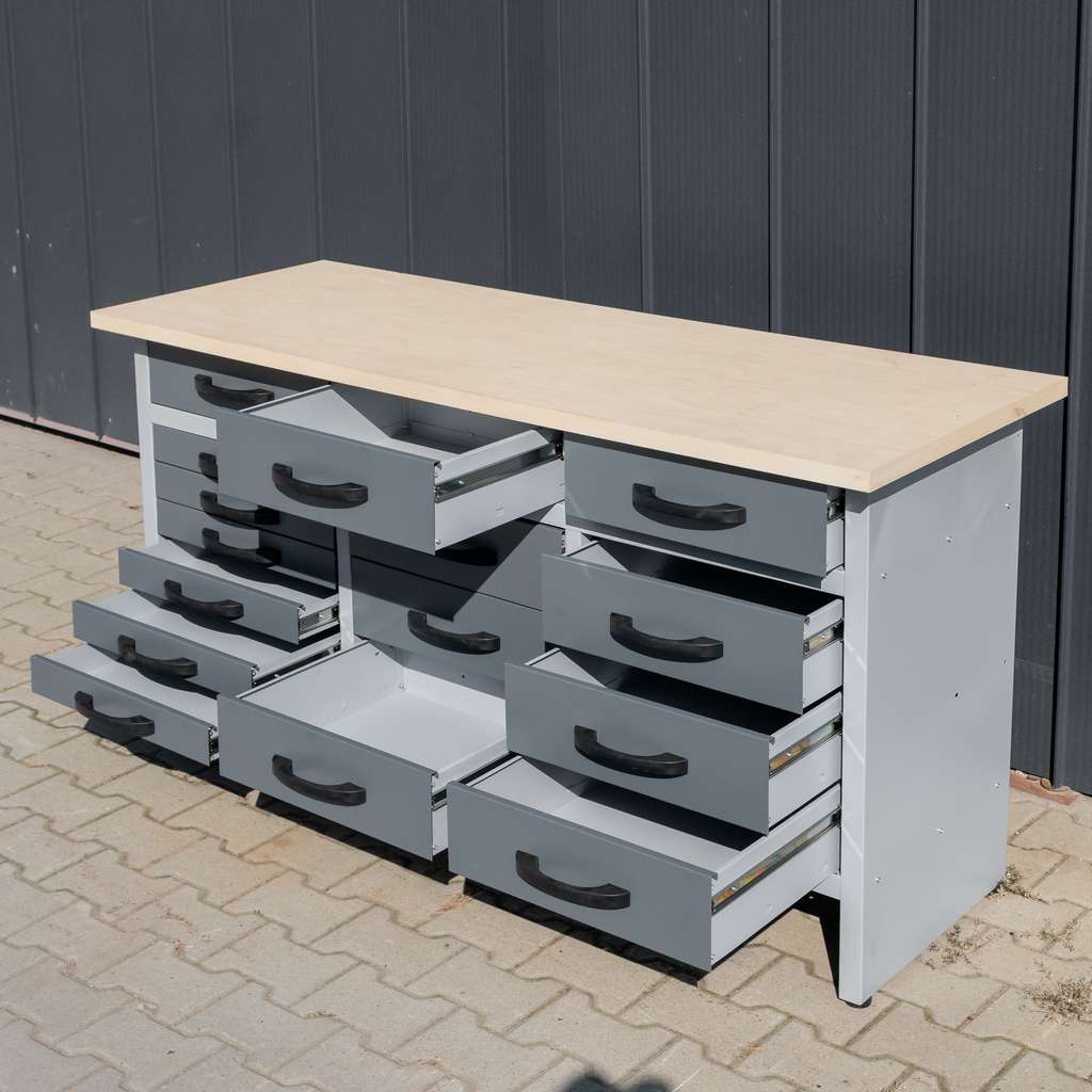 Werkberg Handyman S Banco da lavoro 160 cm 15 cassetti
