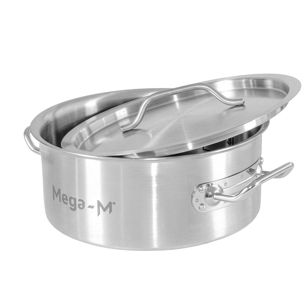 Mega-M Standard pentola bassa inox 5L 25x11 cm coperchio