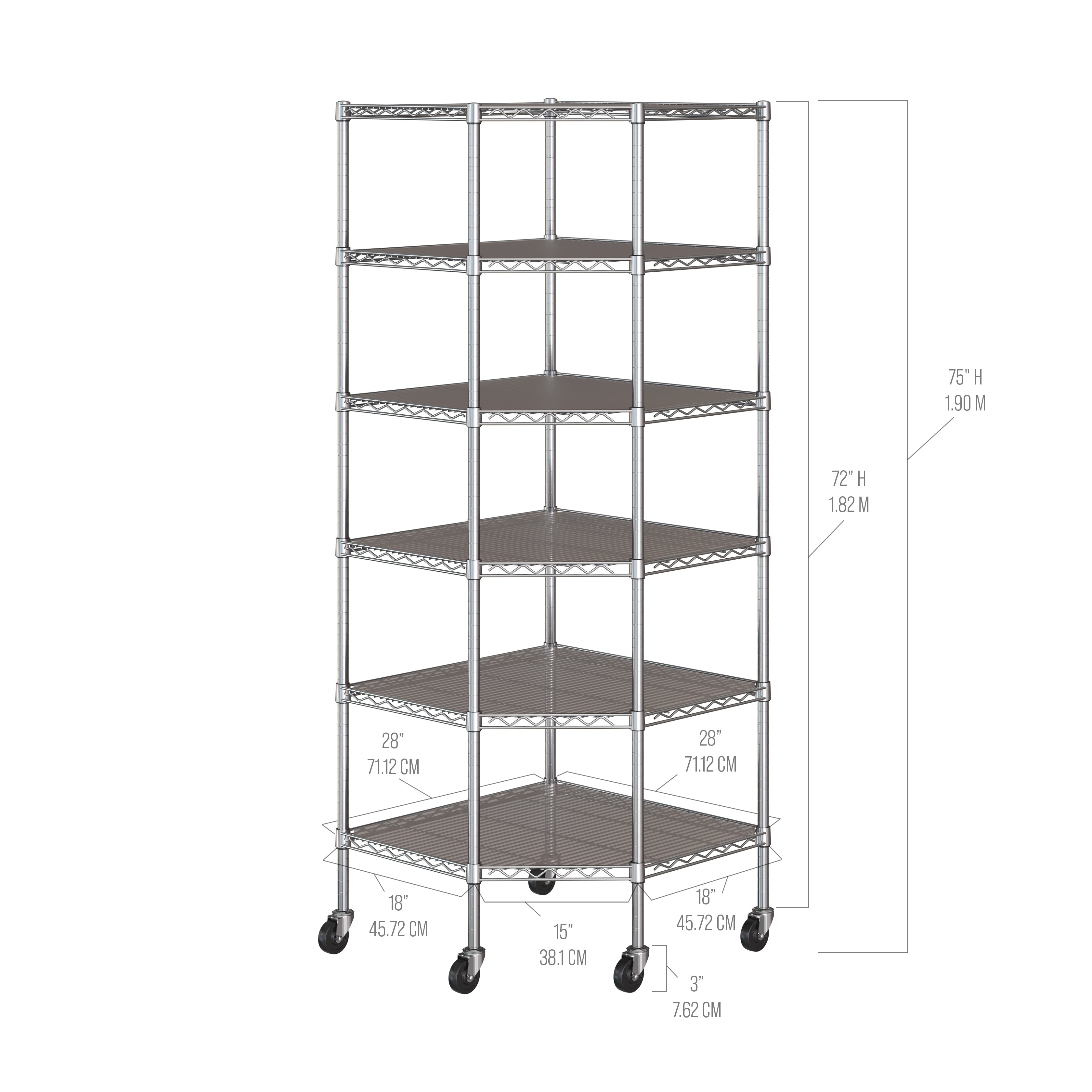 Seville Classics UltraDurable scaffale acciaio 6 ripiani 71x71