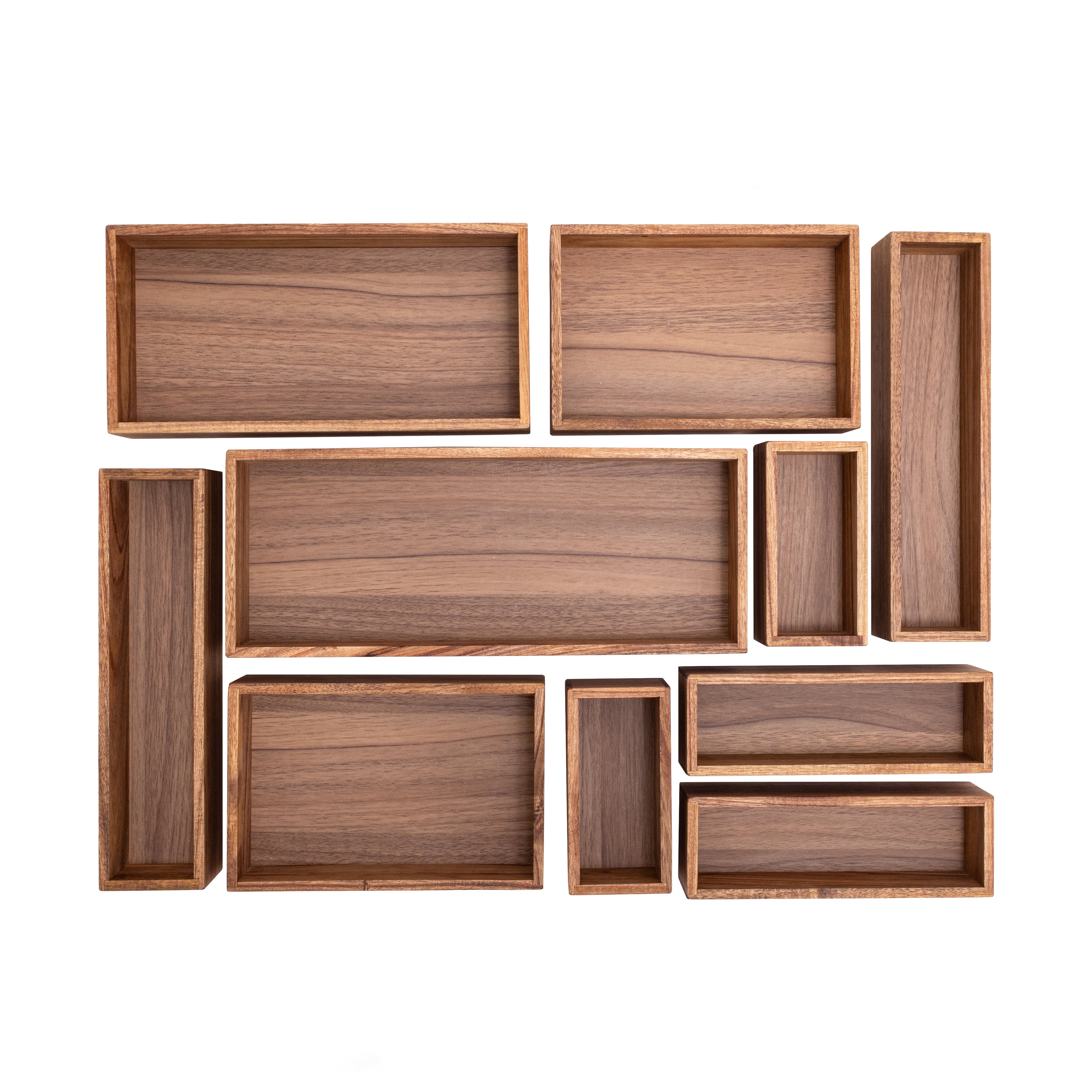 Seville Classics Acacia set organizer 10 pezzi legno cassetti