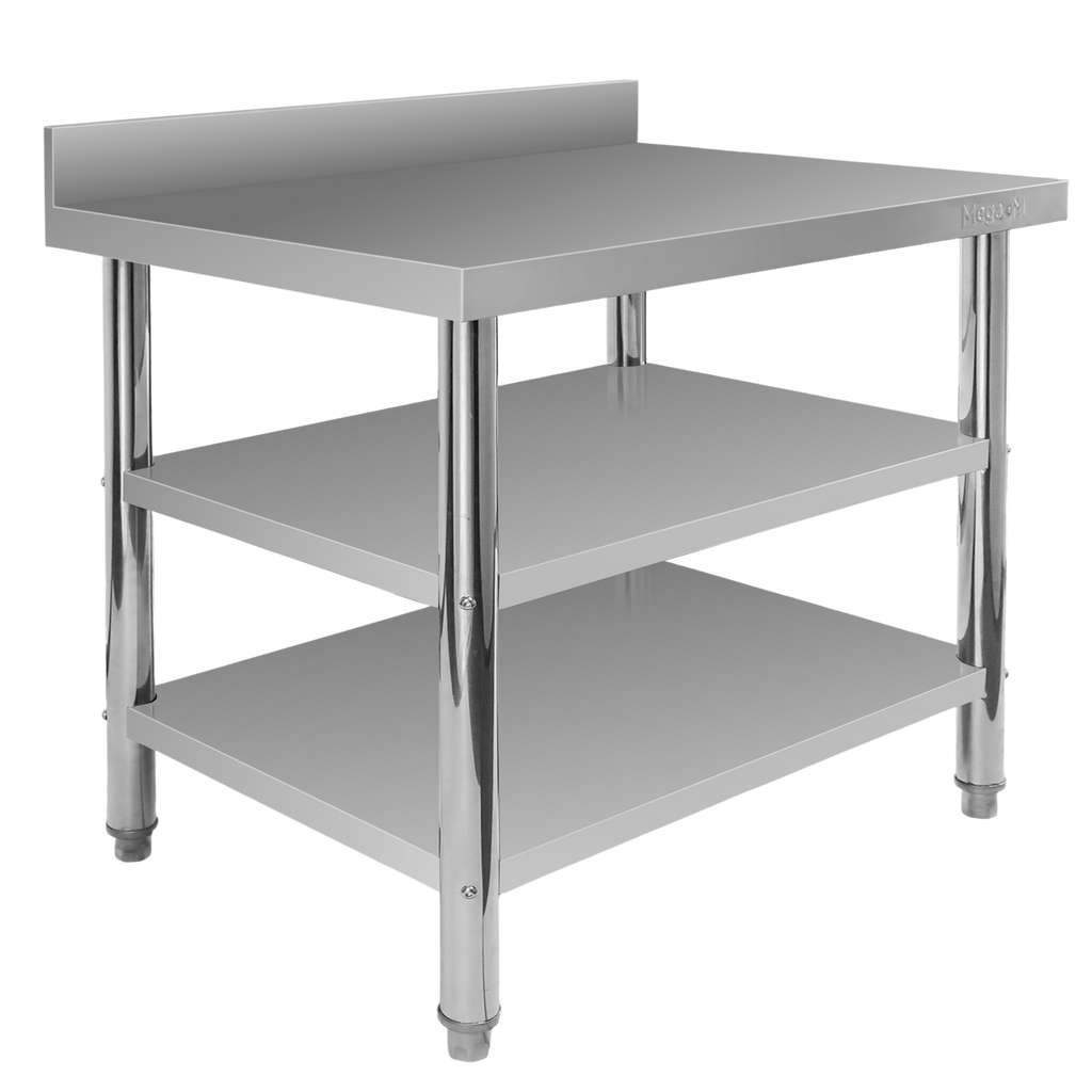 Mega-M X Standard tavolo inox 100x60x85 con 2 ripiani