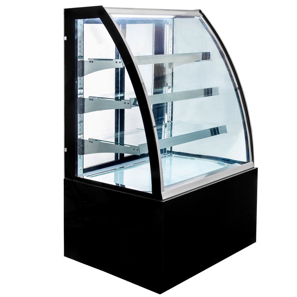 Mega-M Clara S90 vetrina pasticceria nera 3 ripiani