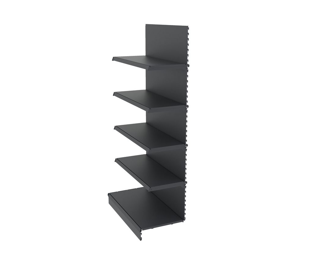 Mega-M Merkury II Scaffale negozio a parete grafite 210x101,5 cm