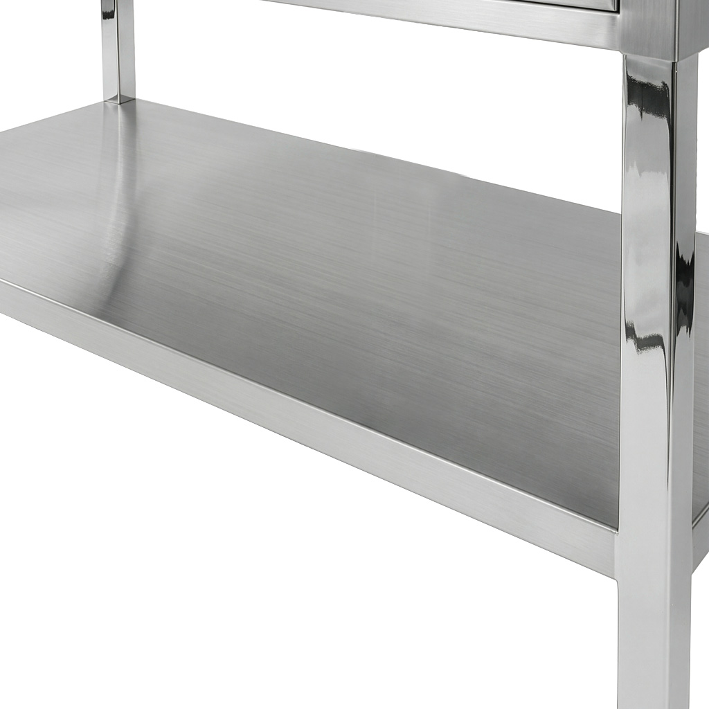 Mega-M X tavolo inox 100x70x85 cm 2 cassetti ripiano