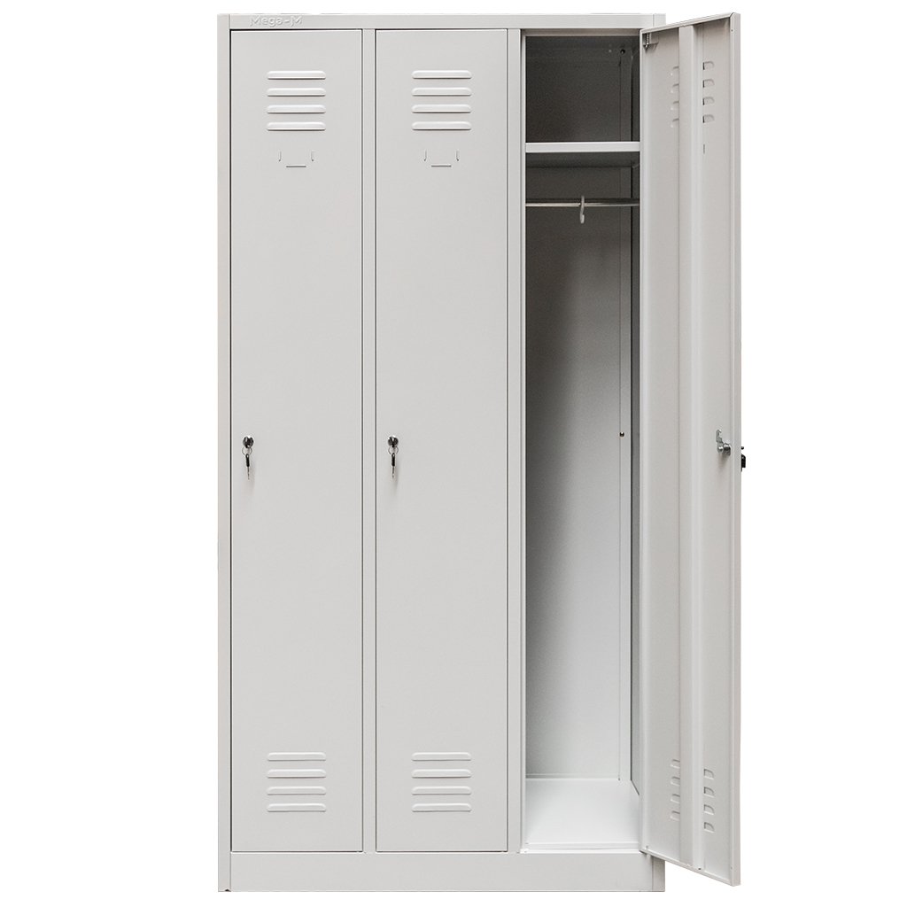 Mega-M 3 ante armadietto spogliatoio 90 cm grigio