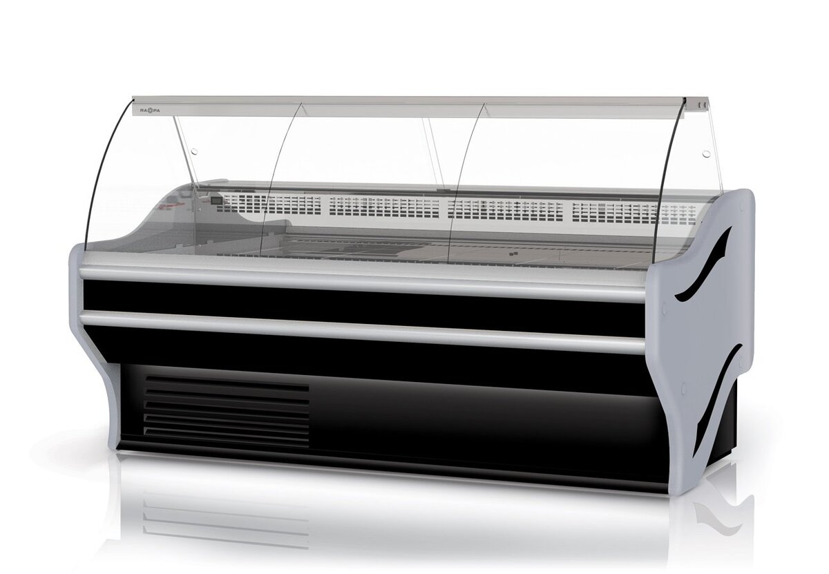 Rapa L-E1 80/107 banco frigo vetro curvo LED Plug-in carne