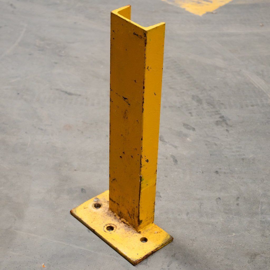 Staffa a C Paracolpi Legno H 50 cm Acciaio Gialla