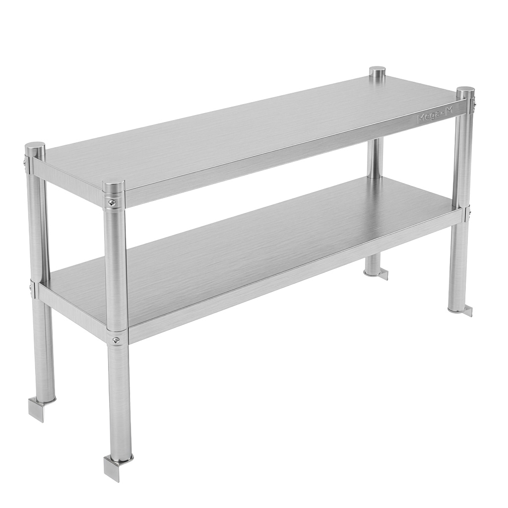 Mega-M X alzata tavolo inox 2 ripiani 120x30x60 cm