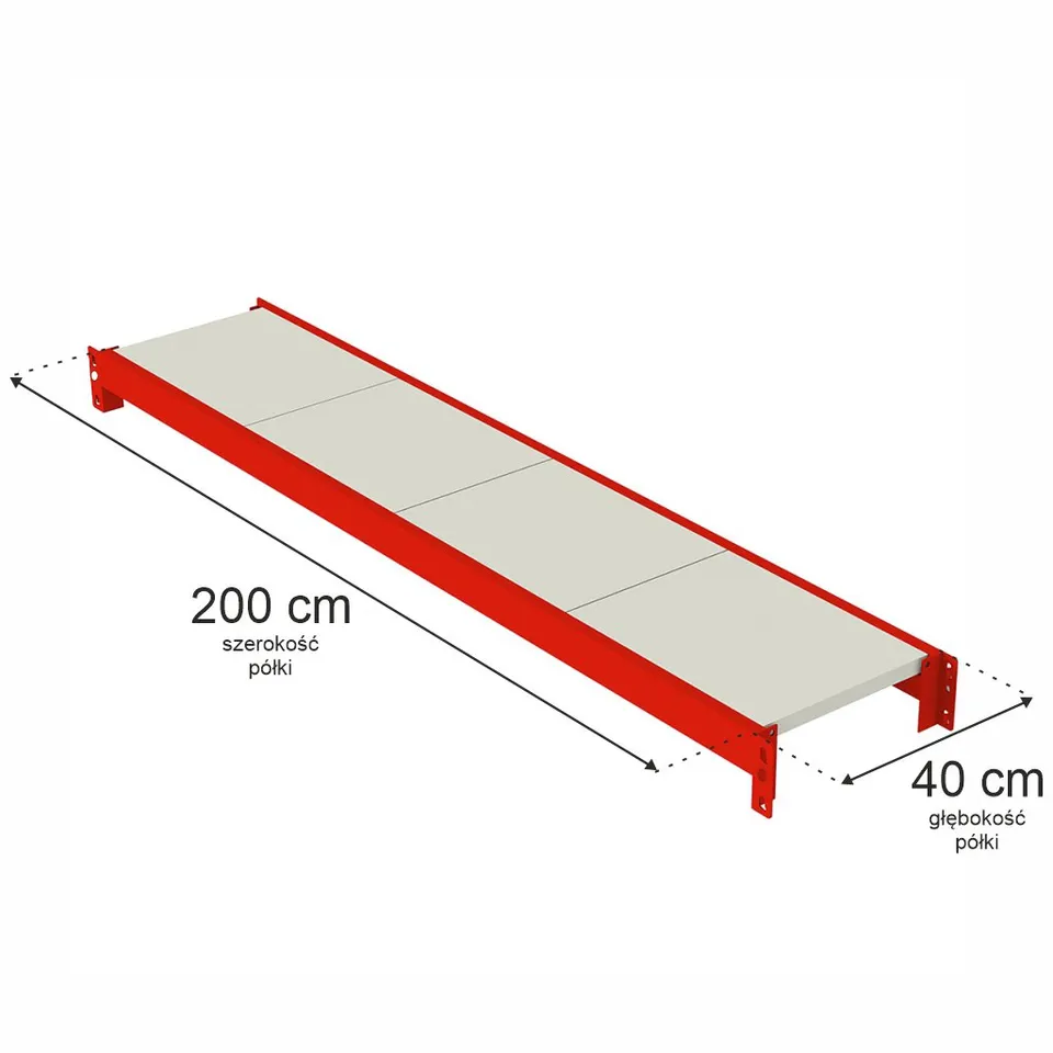 Mega-M Fortis 200x40 cm ripiano scaffale 350 kg
