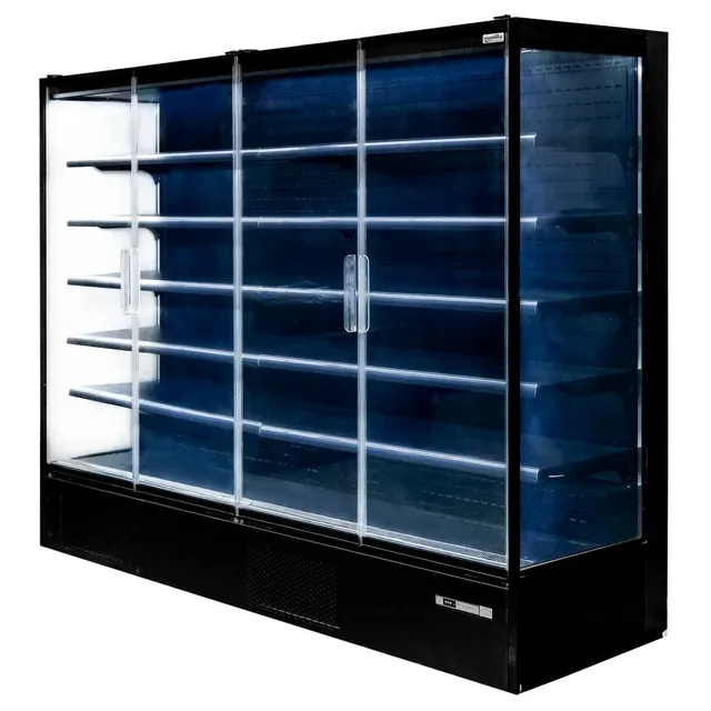 Mega-M Hugo Plus IC banco frigorifero 256 cm porte vetro LED