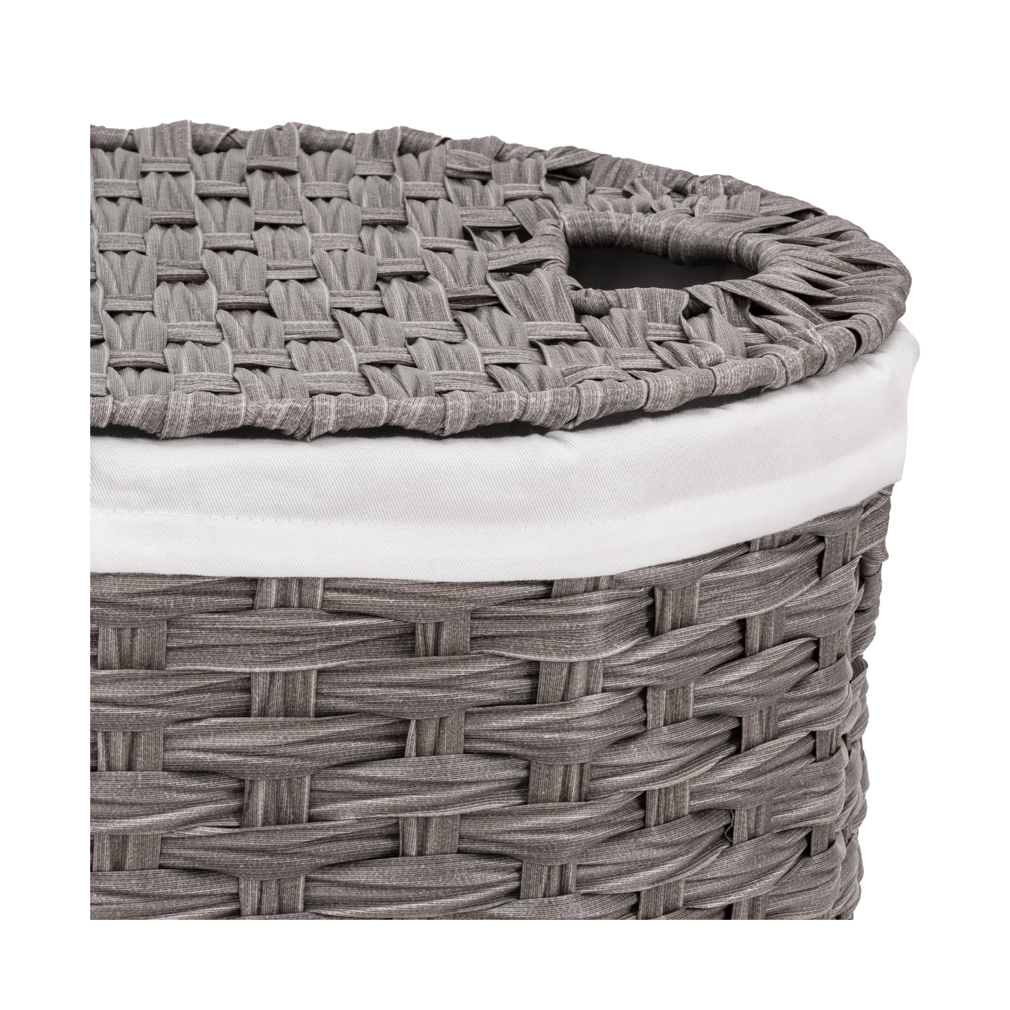 Seville Classics cesto portabiancheria ovale intrecciato con coperchio
