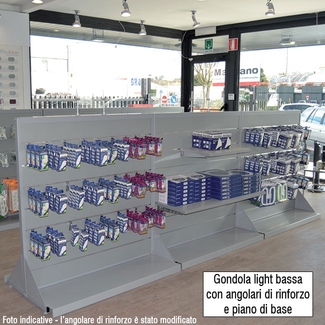 Agosistem Gondola Light Bassa espositore 121x61x128 cm bifronte