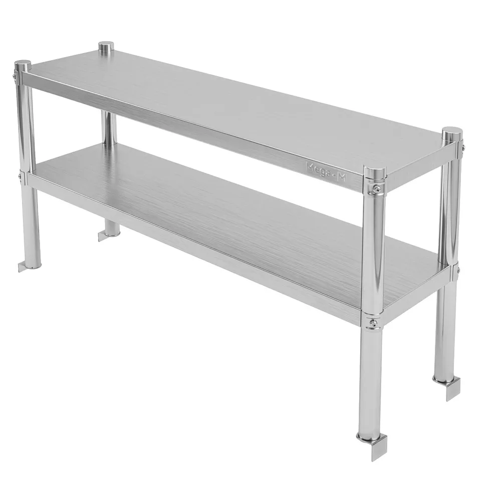 Mega-M X alzata tavolo inox 2 ripiani 120x30x60 cm