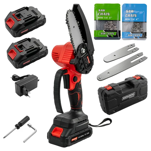 Werkberg Garden PILKQ101 sega a batteria 4"+6" con 2 batterie