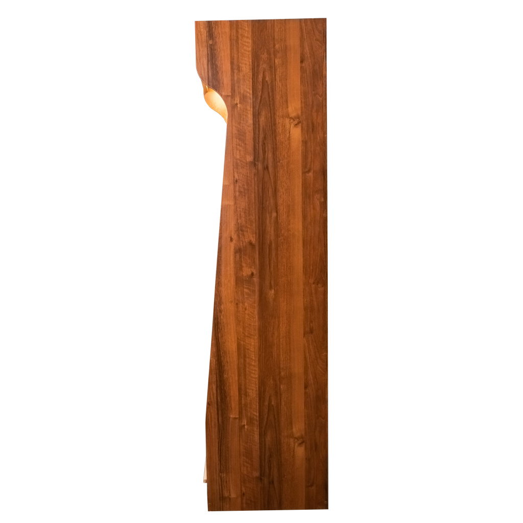 Espositore pane 200x60x50 cm noce plexiglass LED 4 ripiani