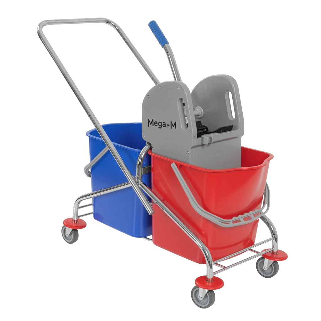 Mega-M carrello pulizie 2x23L con strizzatore a mascelle