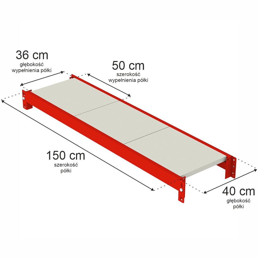 Mega-M Fortis ripiano scaffale 150x40 cm 450 kg