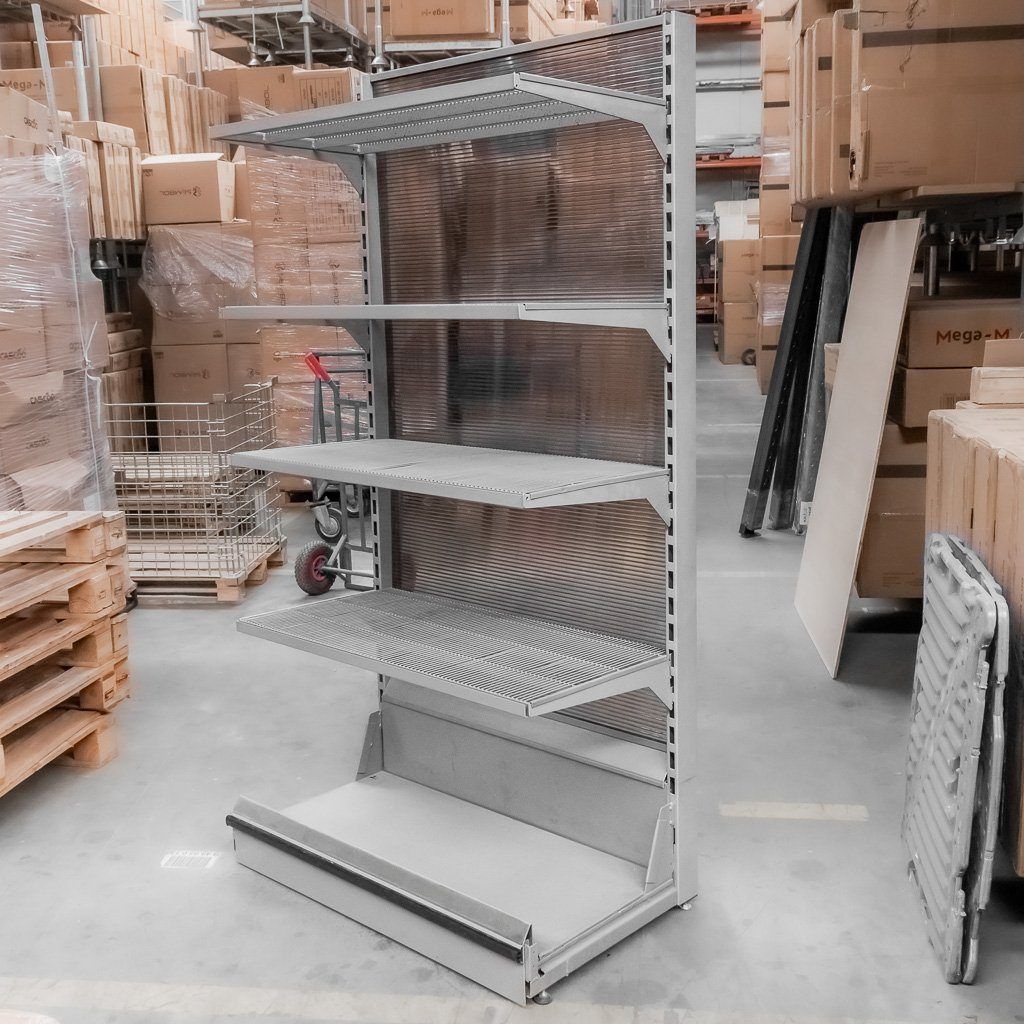 WIRE-C H-200 Scaffale Negozio Parete 103,5 cm 4 Ripiani