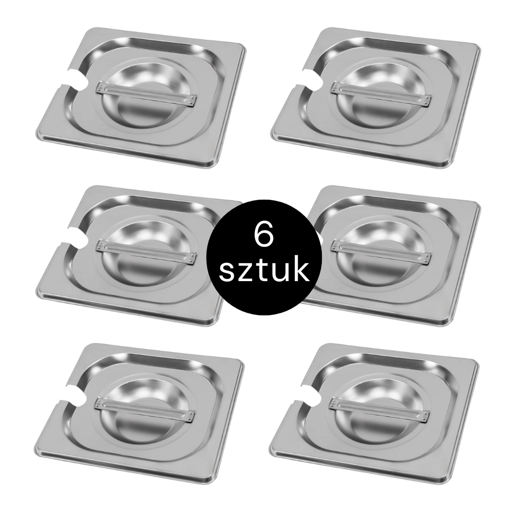 Mega-M GN 1/6 coperchio inox con foro 6 pz 17,6x16,2 cm