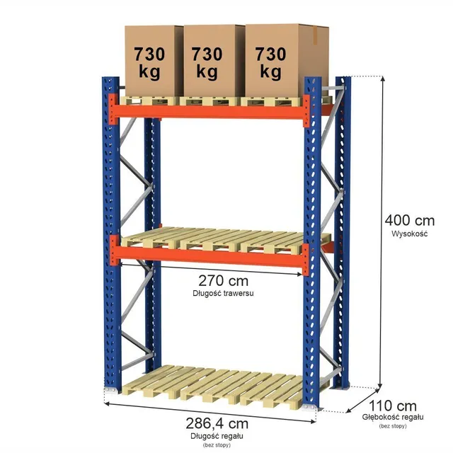 MAGO HX scaffale portapallet H400 L286 cm 2190 kg