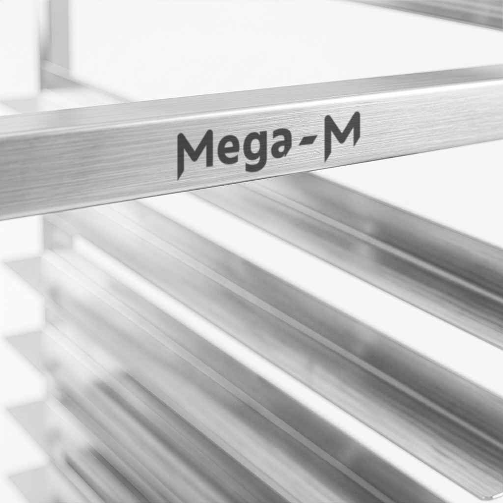 Mega-M Carrello Portavassoi Inox 62x47x174 cm 18 Teglie