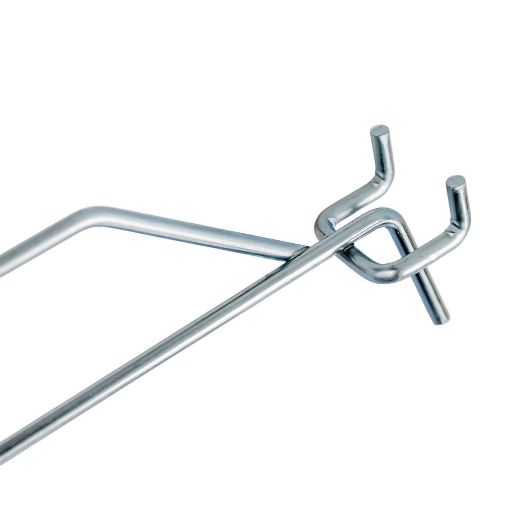 Mega-M Gancio per pannello forato 20 mm gancio espositore zincato 20 cm