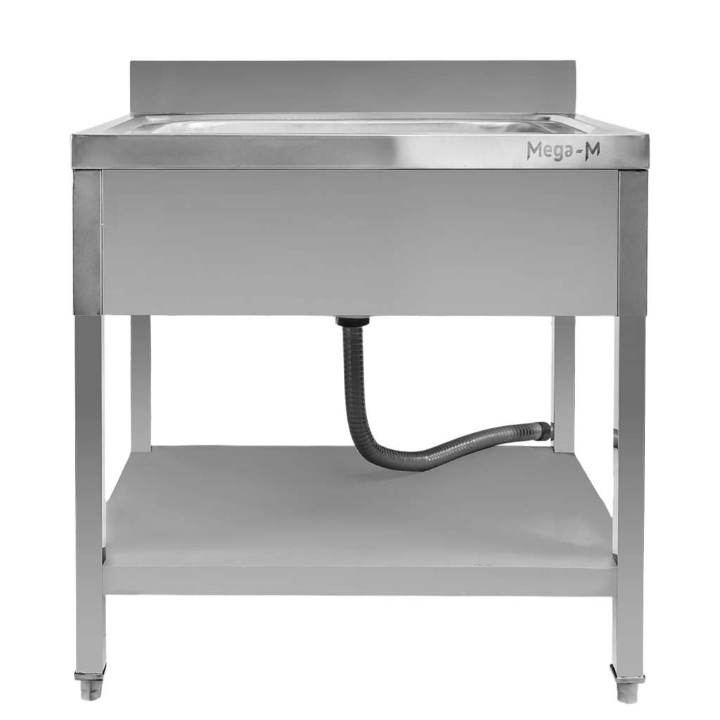Mega-M 80x60x85 Lavello Gastronomico 1 Vasca Inox con Ripiano