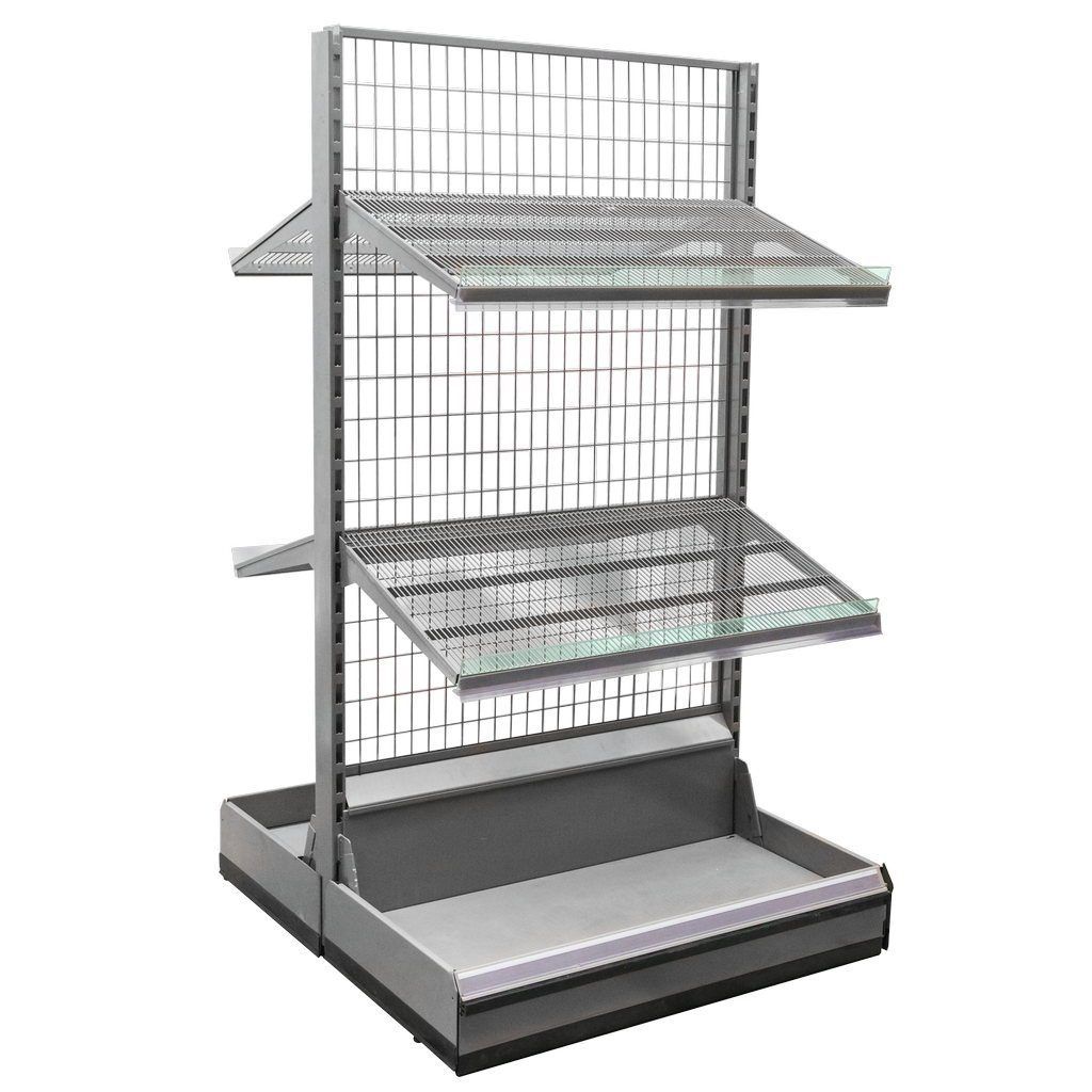 Wire-C scaffale negozio bifacciale 183 cm 4 ripiani