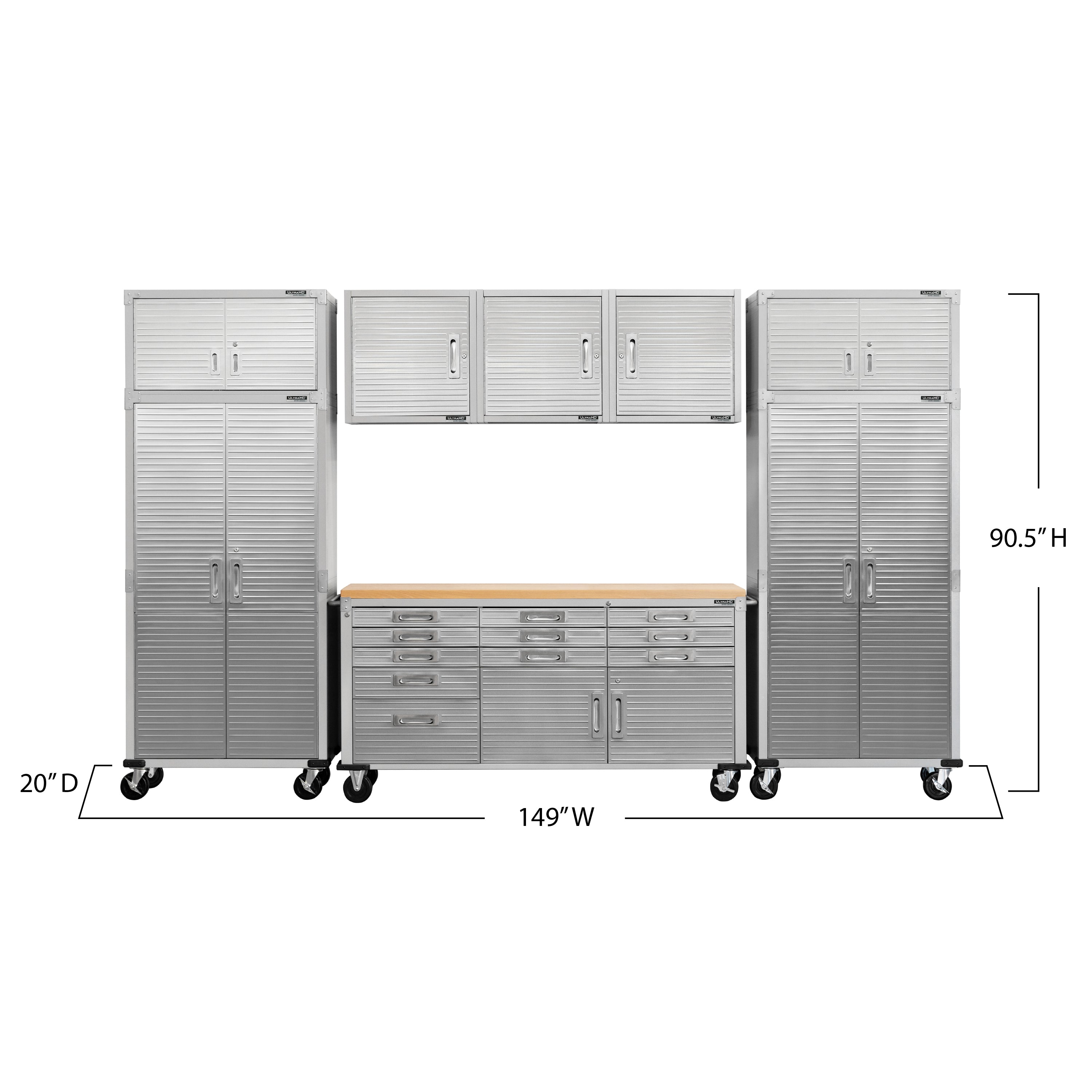 Seville Classics UltraHD UHDK20431 set 8 armadi garage grafite