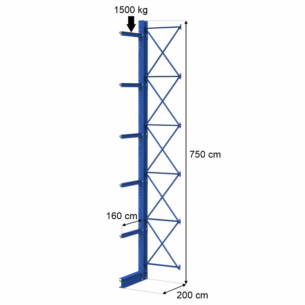 Stow IPE 300 scaffale cantilever monofronte H-750 1500 kg