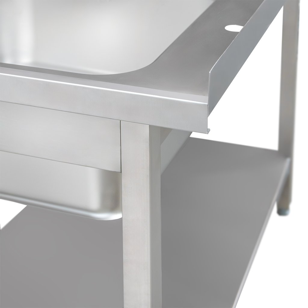 Mega-M 120x70x85 cm lavello inox vasca destra con scaffale