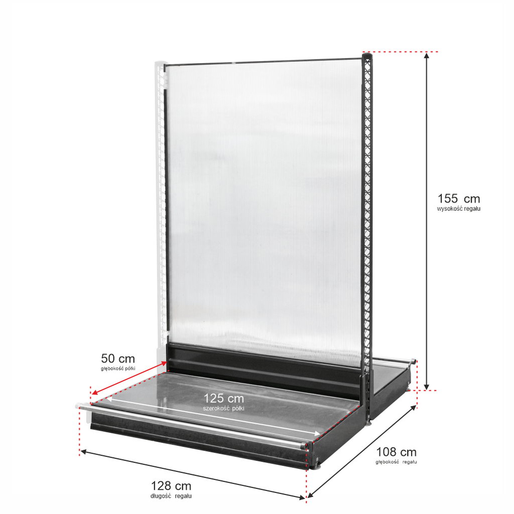 Wanzl scaffale negozio bifacciale H 155 cm L 128 cm aggiuntivo